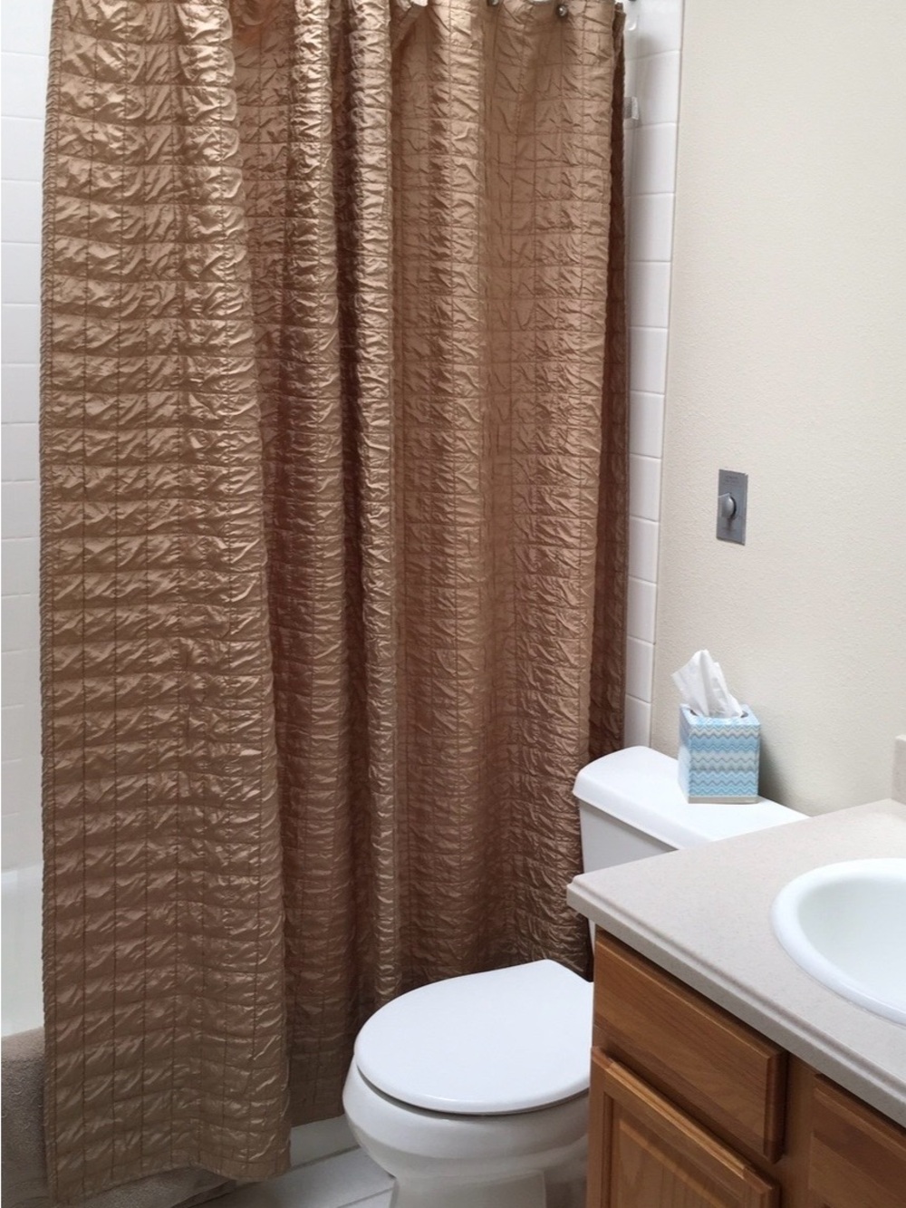 Neutral Tan Shower Curtain - Classic Bathroom Accent
